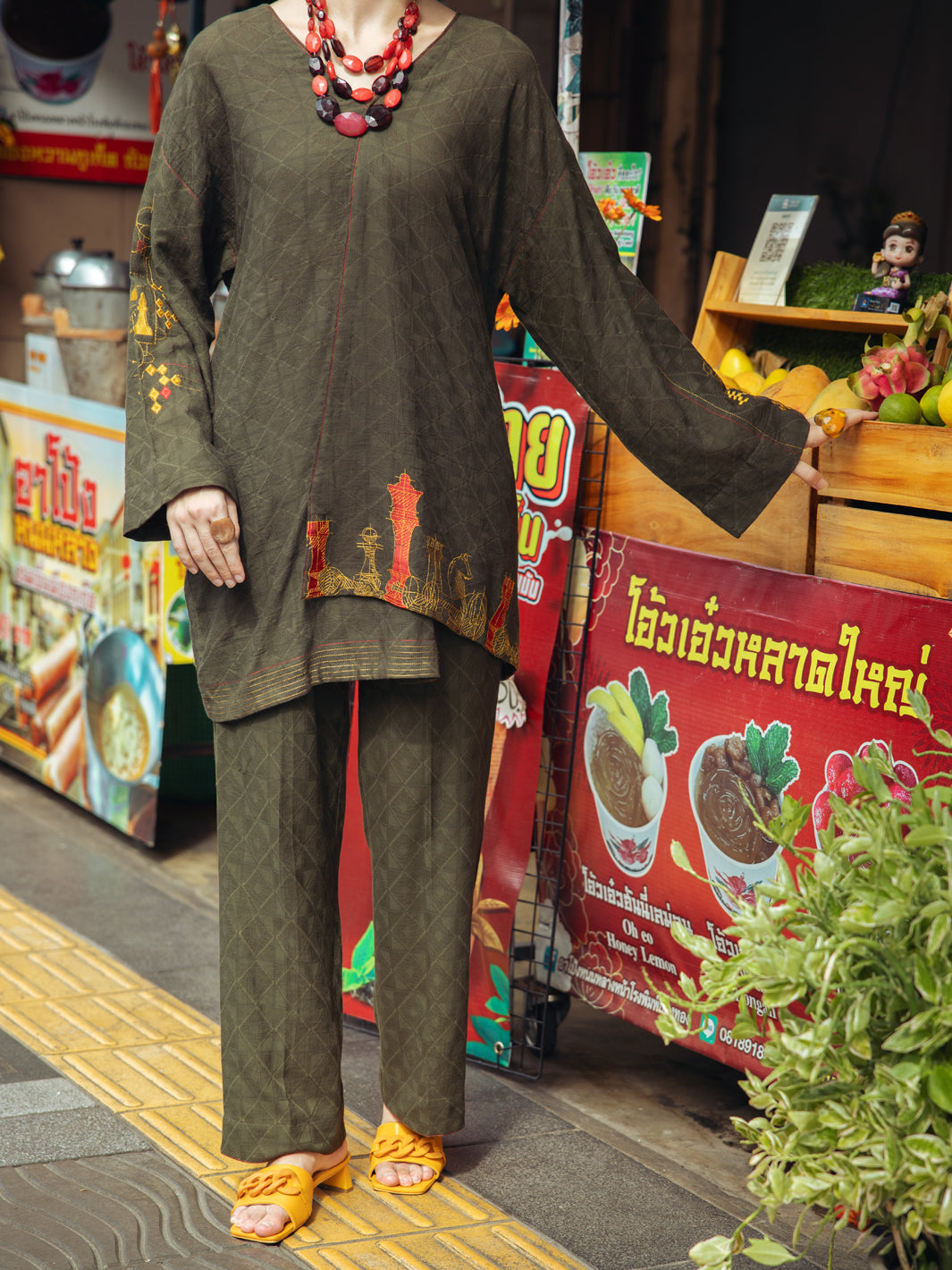Mehndi Green Dobby Jacquard 2 Piece Stitched - ALP-2PS-LKS-1795 - Almirah Online