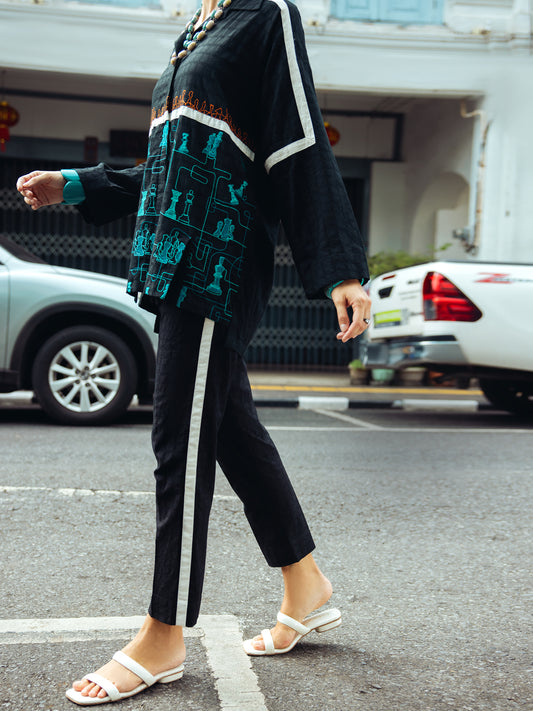 Black Dobby Jacquard 2 Piece Stitched - ALP-2PS-LKS-1797 - Almirah Online