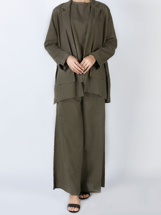 Army Green CharmeuseÃ‚Â 2 Piece Stitched - AL-2PS-LKS-905