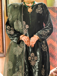 Teal Velvet 3Pc Formal Unstitched - AL-3PS-LS-UN-440