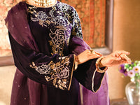 Purple Velvet 3Pc Formal Stitched - AL-3PS-LS-441