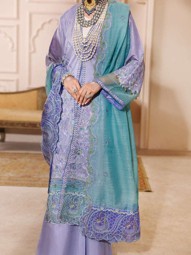 Light Purple Raw Silk 3 Piece Formal Unstitched - AL-3PS-LS-UN-454 - Almirah Online