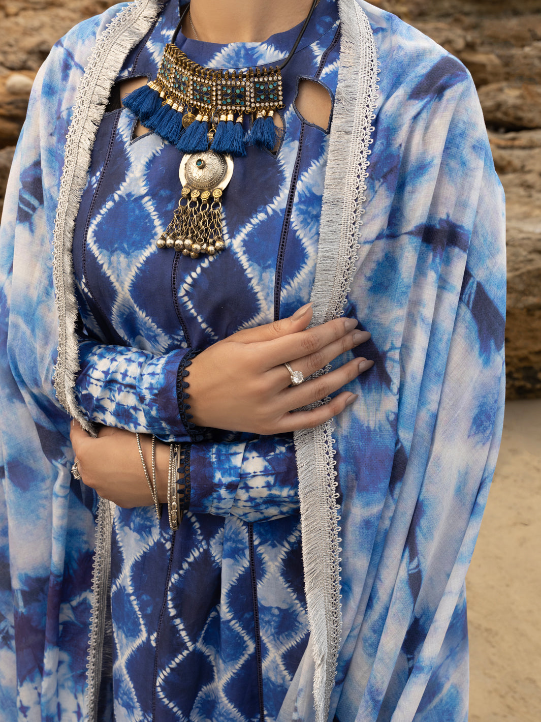 Blue Lawn 2 Piece Unstitched - ALP-2PS-SLKD-2252