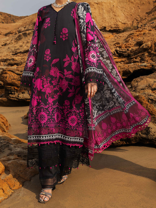 Black Lawn 2 Piece Unstitched - ALP-2PS-SLKD-UN-2255