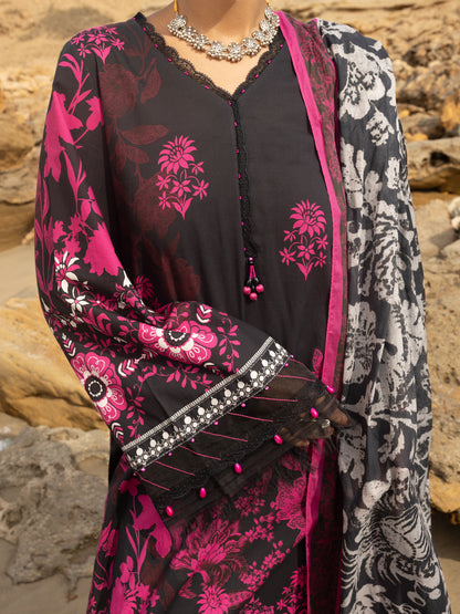 Black Lawn 2 Piece Unstitched - ALP-2PS-SLKD-UN-2255