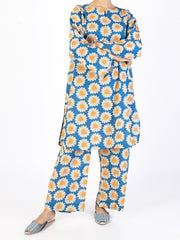 Blue Lawn Co-ord Set - ALP-2PS-SLKS-2234