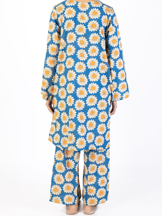 Blue Lawn Co-ord Set - ALP-2PS-SLKS-2234