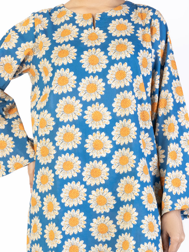 Blue Lawn Co-ord Set - ALP-2PS-SLKS-2234