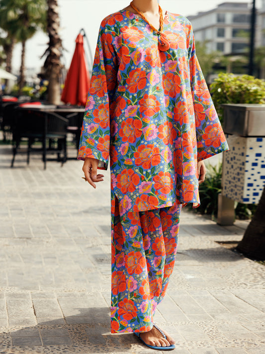 Multi Color Lawn 2Pc Stitched - ALP-2PS-SLKS-2237