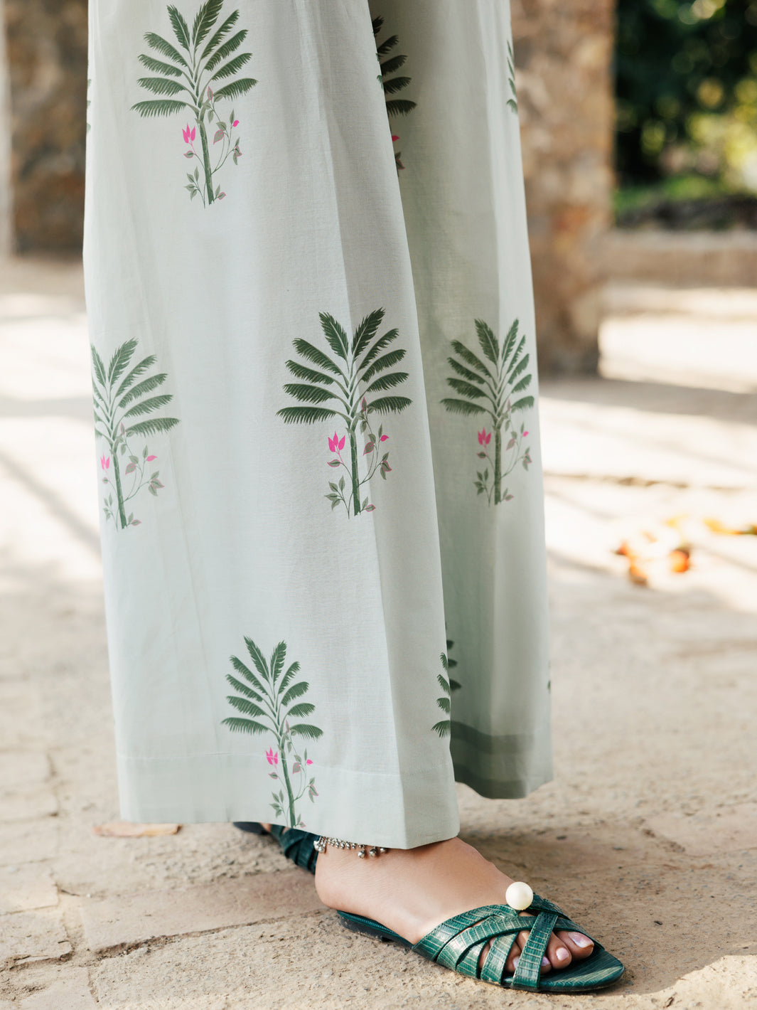 Light Green Cambric Trousers - ALP-T-2274