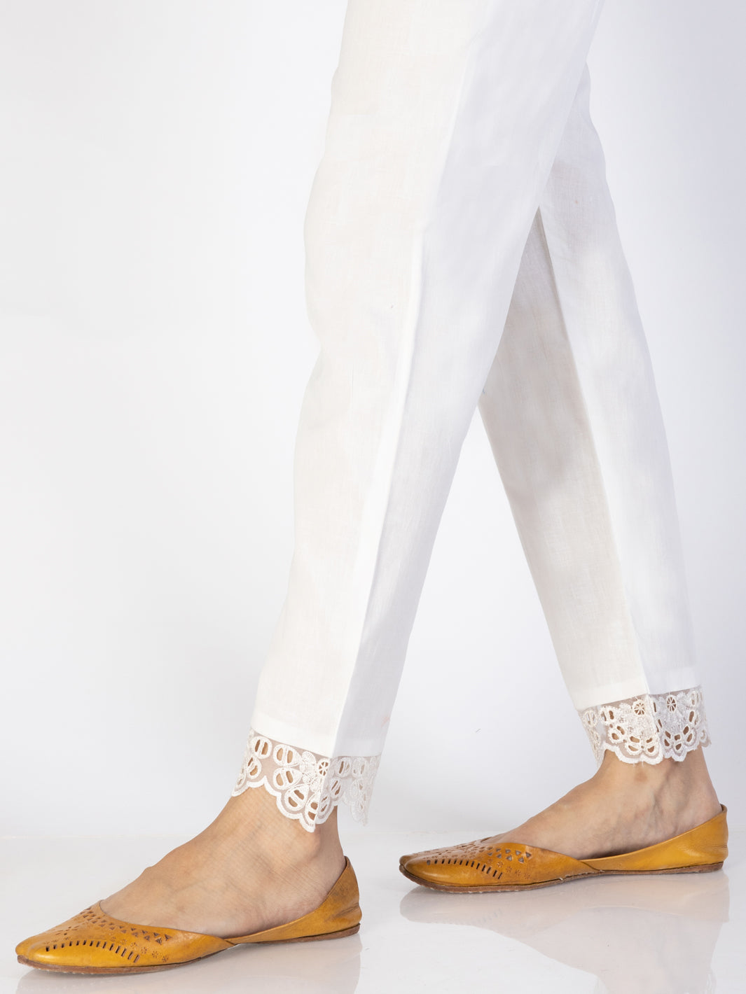 White Dyed Trousers - AL-T-703 - Almirah Online
