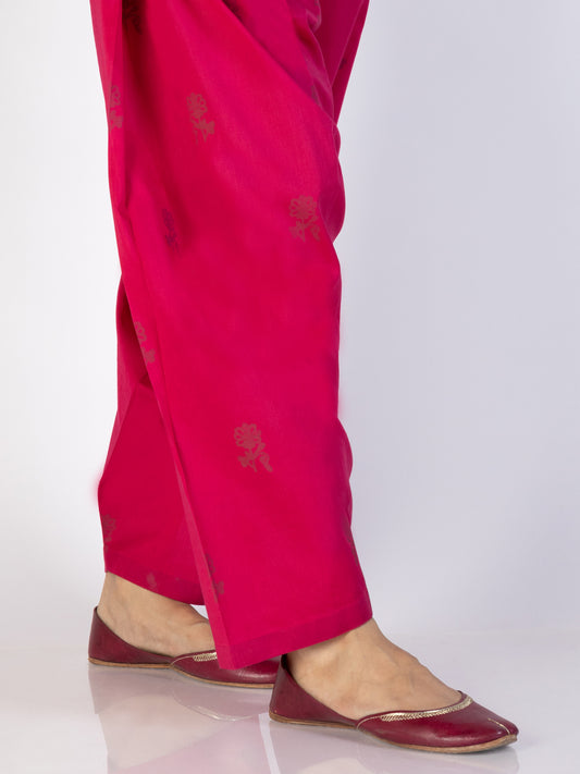 Fuchsia Cambric Trousers - AL-T-706 - Almirah Online