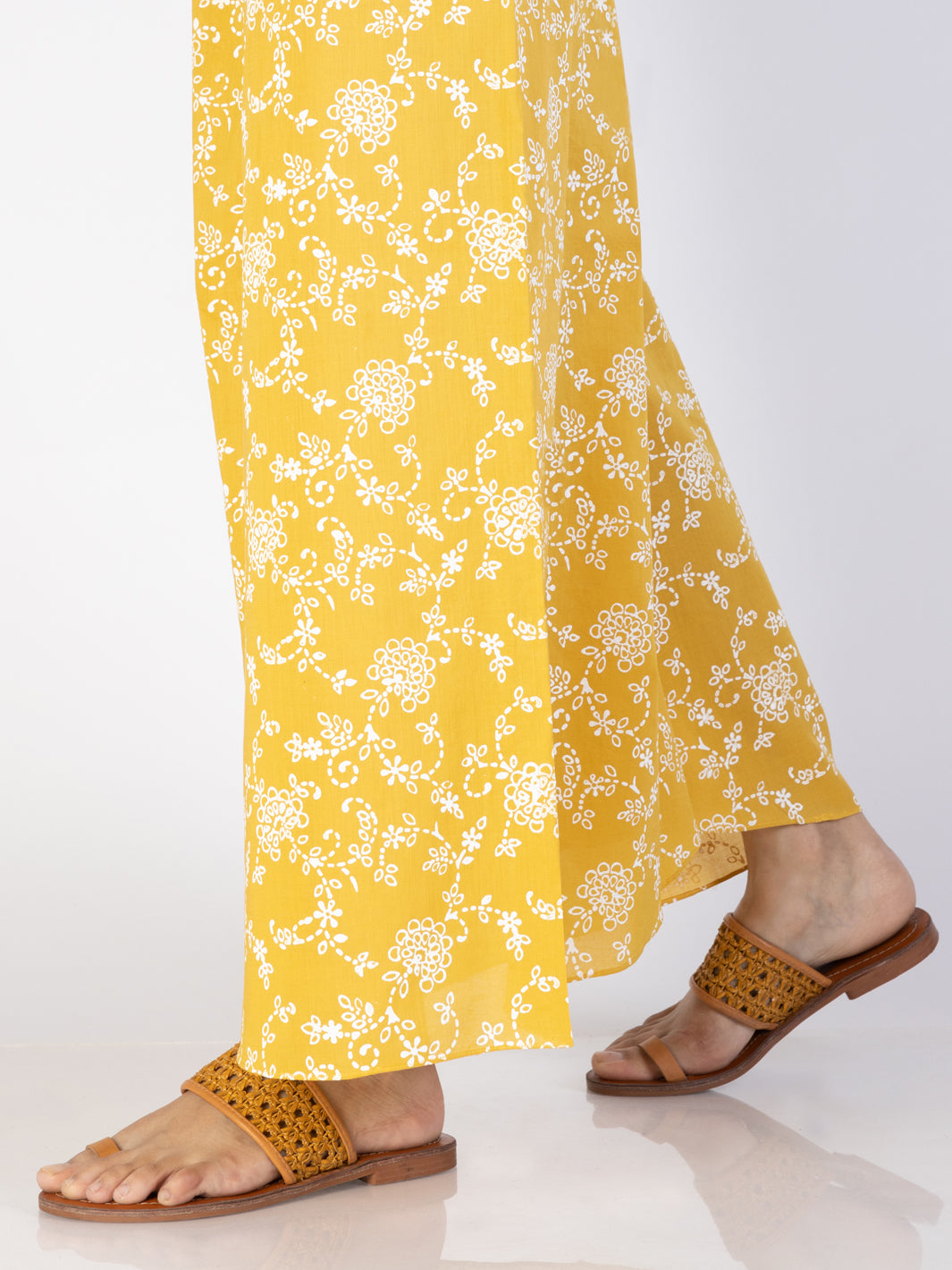 Yellow Cambric Trousers - AL-T-708 - Almirah Online