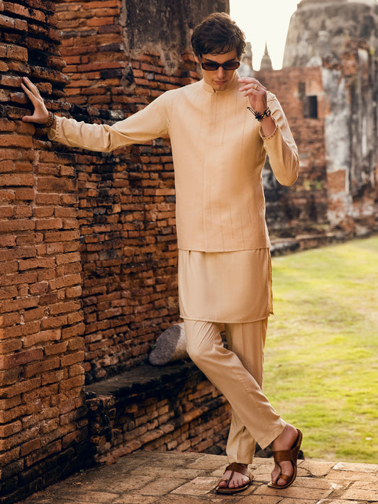 Beige Cotton Waistcoat - AL-WC-459