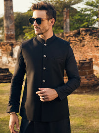 Black Blended Waistcoat - AL-WC-482