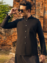 Black Blended Waistcoat - AL-WC-482
