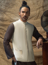 Cream Linen Cotton Waistcoat - ALCR-WC-002