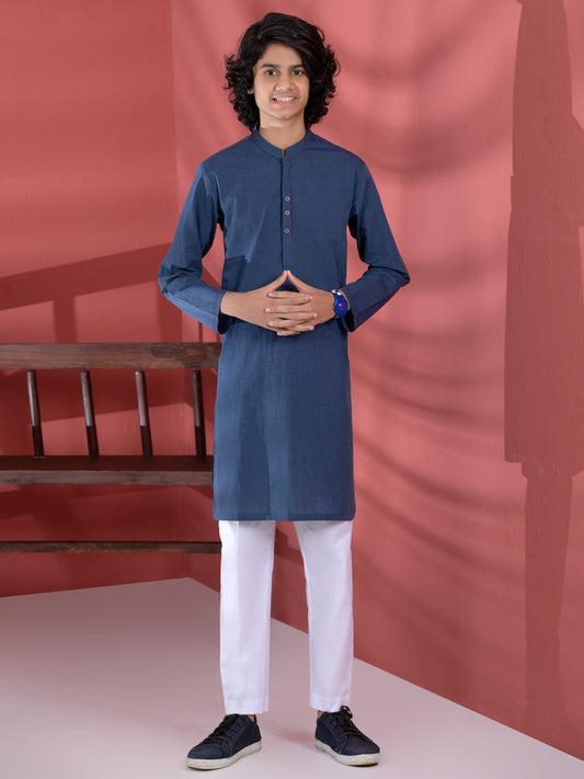 Blue Cotton Boy Kurta - ALT-K-003