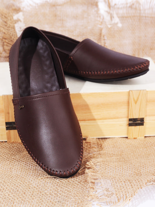 Coffee Leather Slip-On - AL-MSHO-012-R1-21