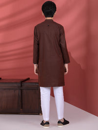 Dark Brown Blended Boy Kurta - ALT-K-013A