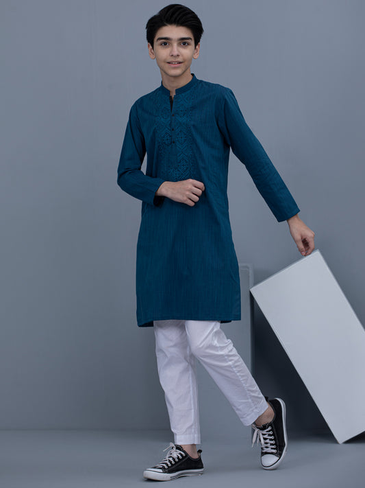 Blue Cotton Kurta - ALT-K-016