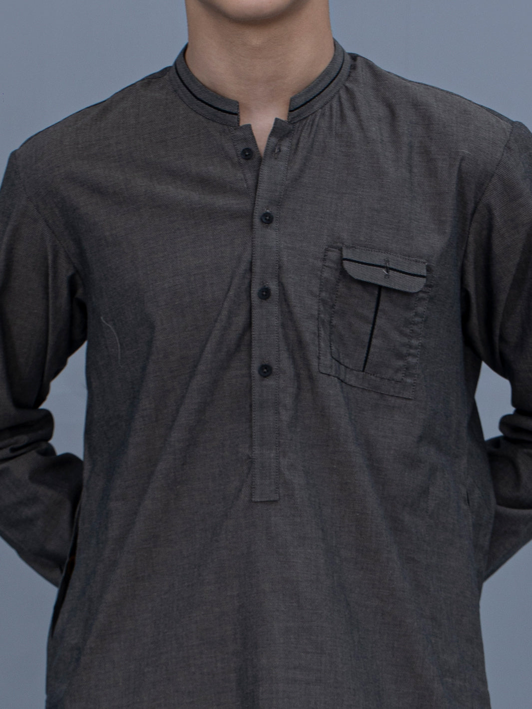 Grey Cotton Kurta - ALT-K-021A