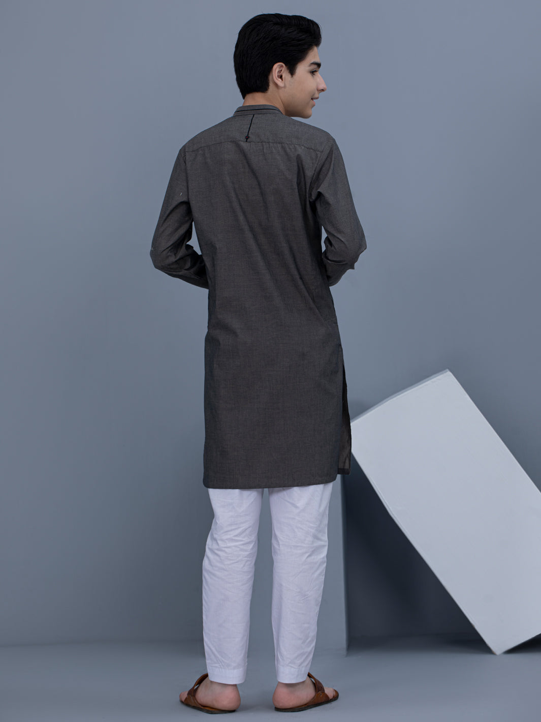 Grey Cotton Kurta - ALT-K-021A