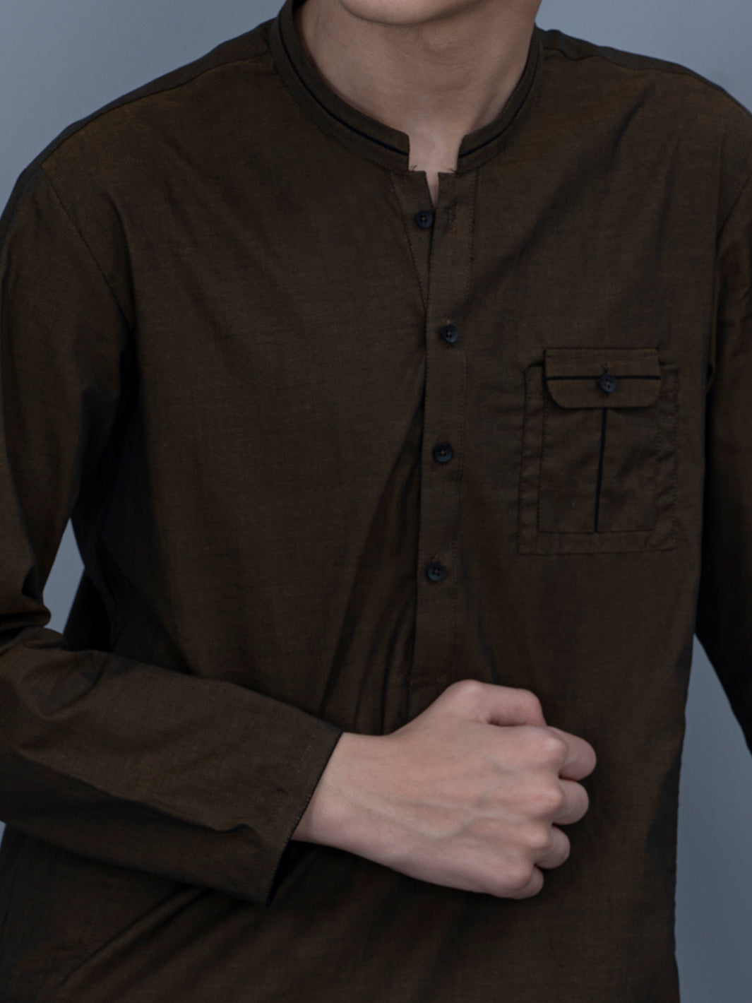 Olive Green Cotton Kurta - ALT-K-021B