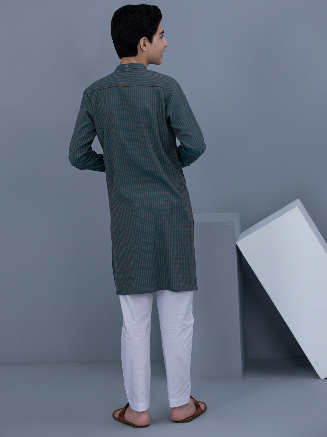 Sea Green Cotton Kurta - ALT-K-022A