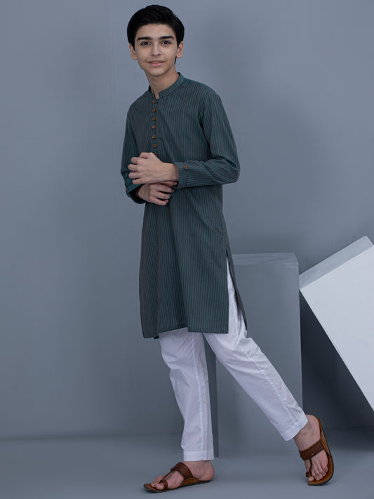 Sea Green Cotton Kurta - ALT-K-022A