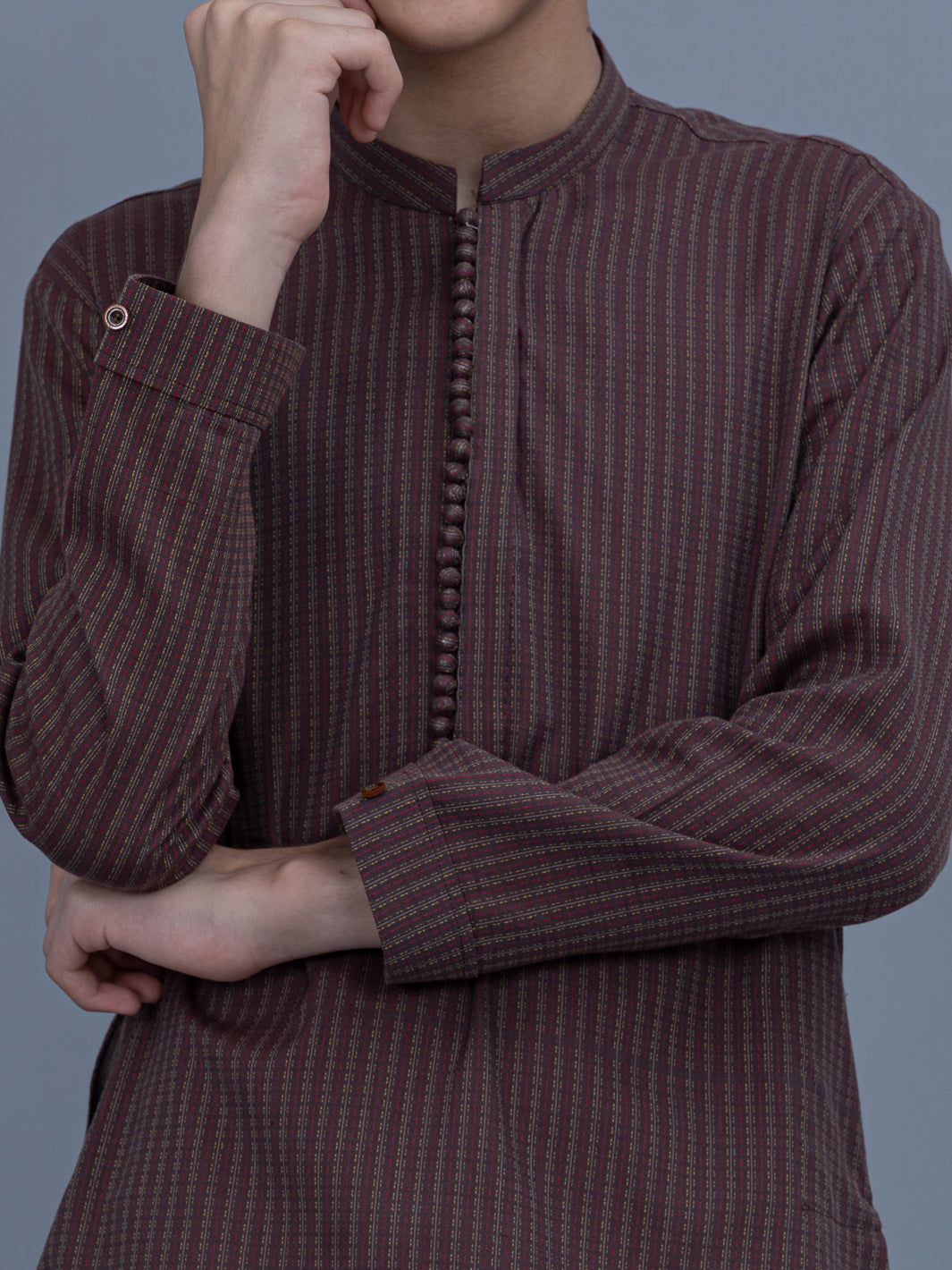 Dark Brown Cotton Kurta - ALT-K-023B