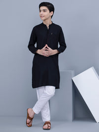 Black Blended Kurta - ALT-K-024B