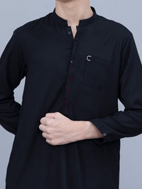 Black Blended Kurta - ALT-K-024B