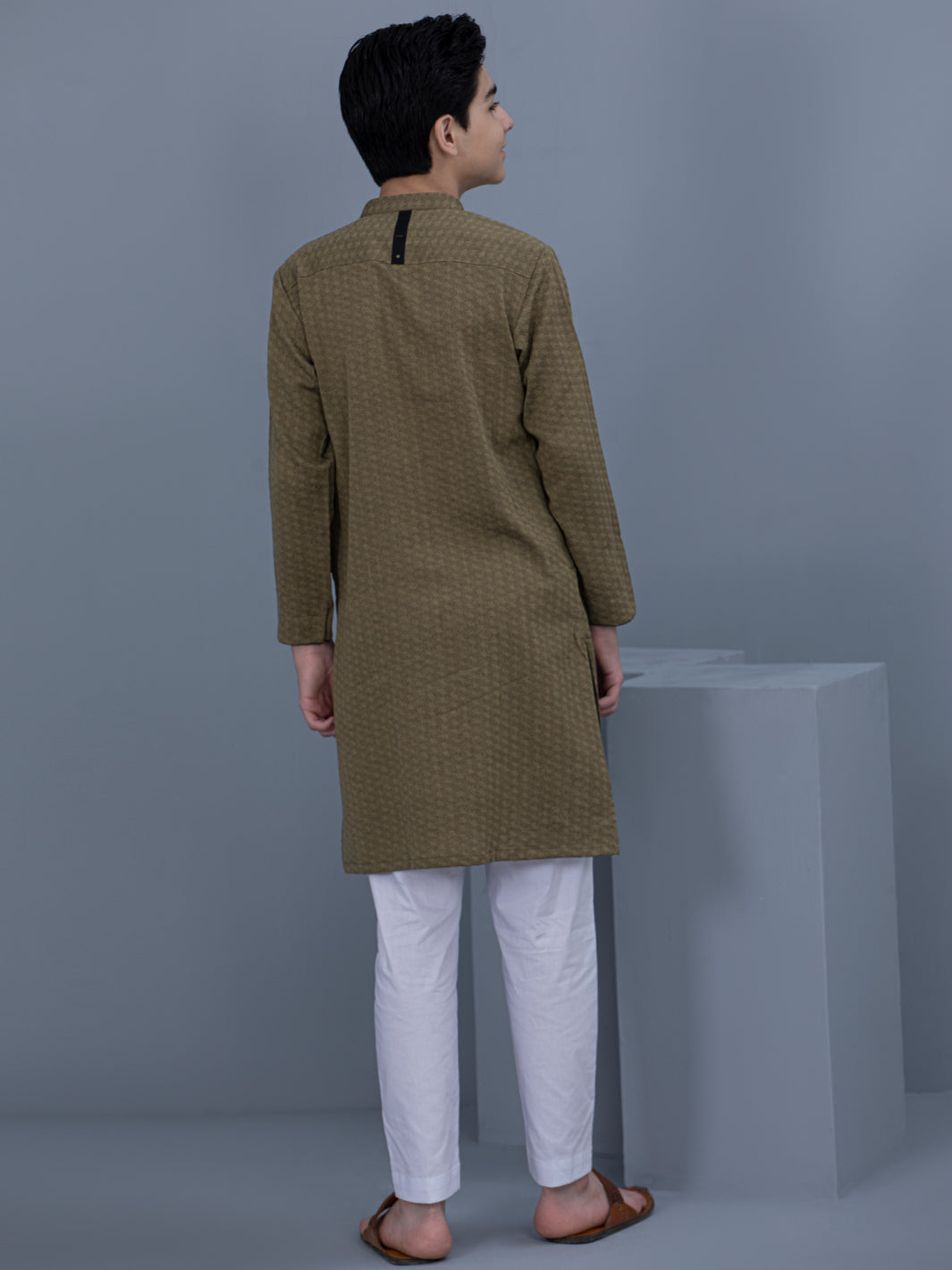 Olive Green Cotton Kurta - ALT-K-029
