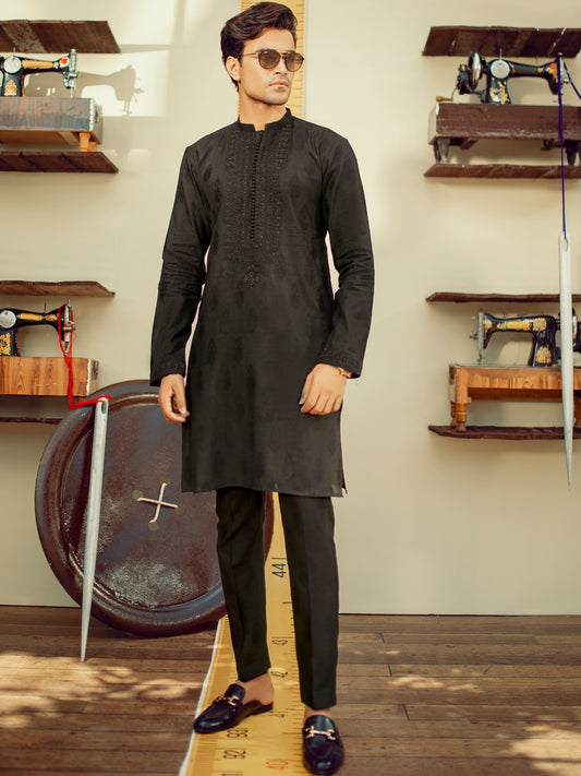 Black Formal Kurta - AL-K-SP-032B