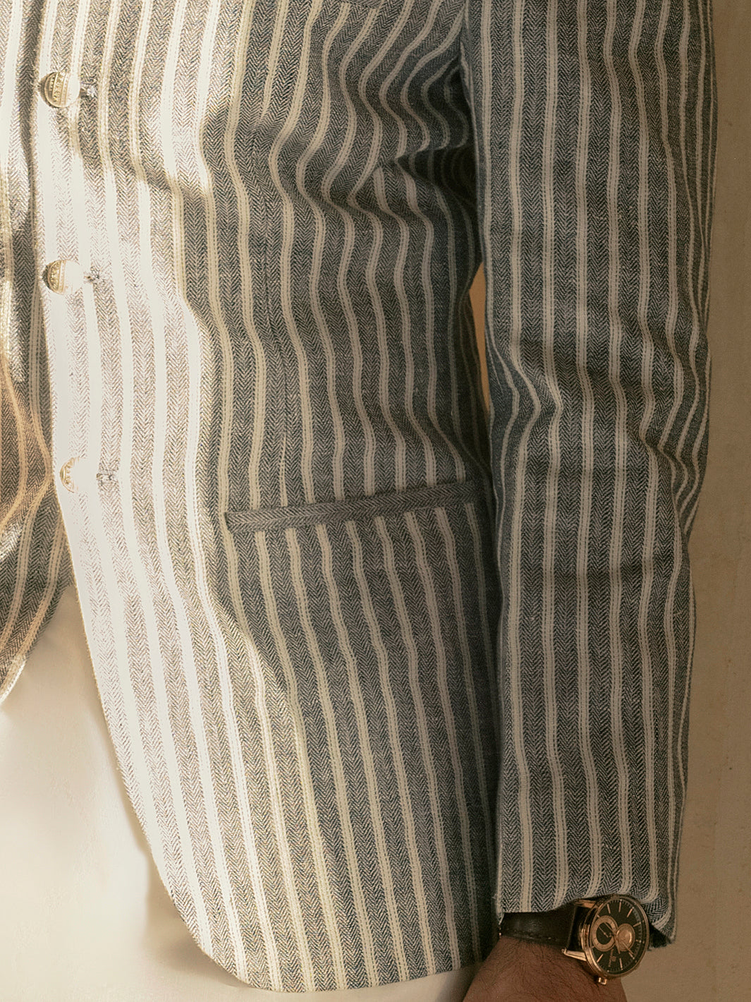 Grey Linen Prince Coat - AL-PCS-043