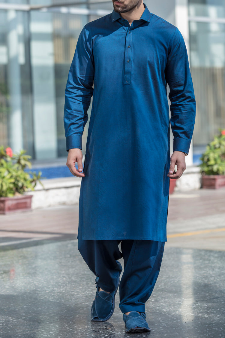 Royal Blue Kameez Shalwar - ALWA-KS-060