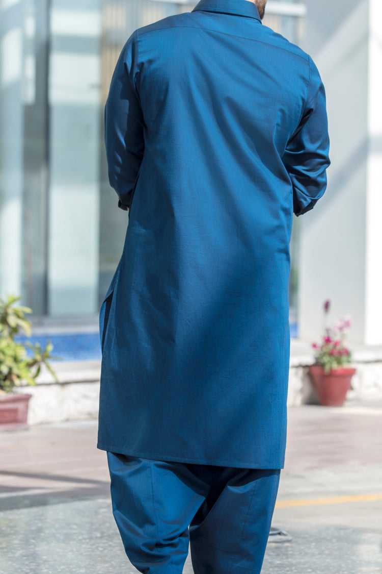 Royal Blue Kameez Shalwar - ALWA-KS-060
