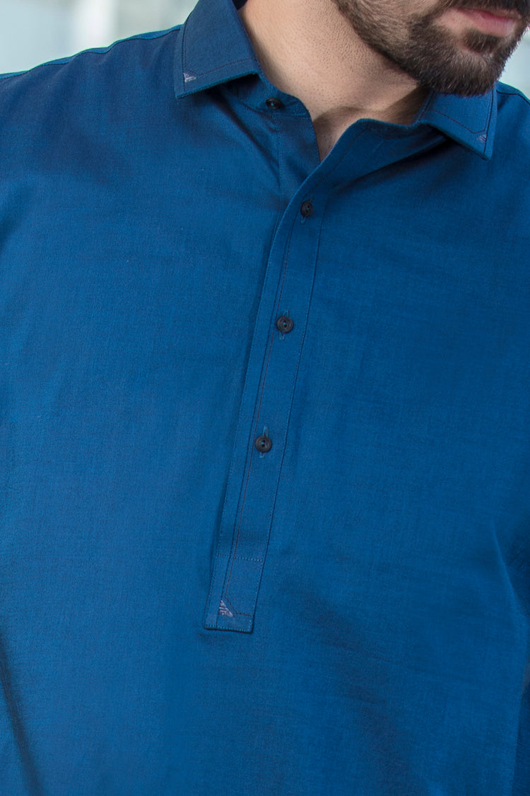 Royal Blue Kameez Shalwar - ALWA-KS-060