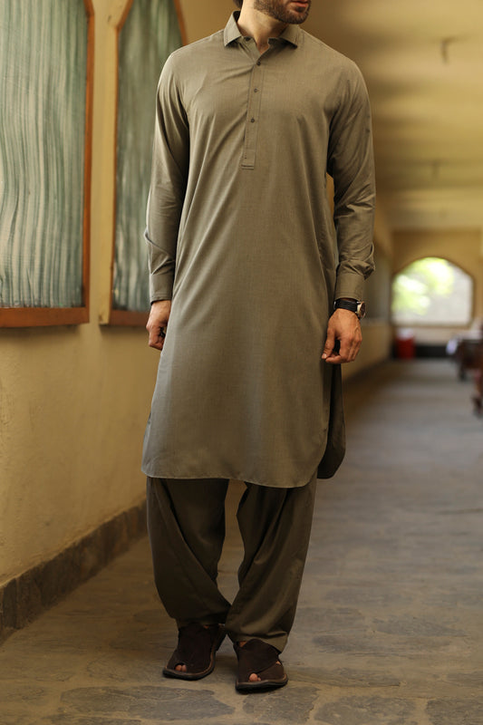 Green Kameez Shalwar - ALWA-KS-090