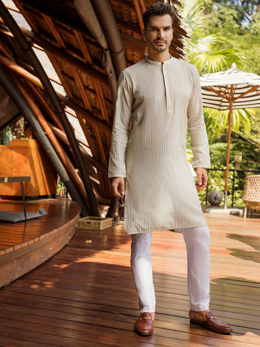 Cream Kurta - AL-K-1001