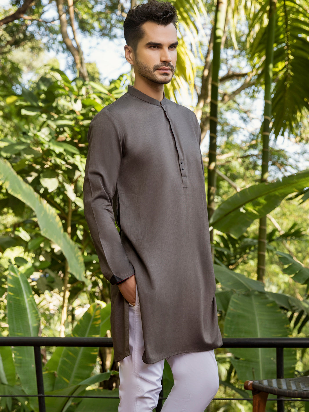Grey Kurta - AL-K-1010