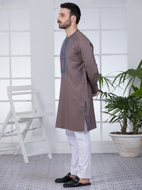 Brown Cotton Kurta - AL-K-1013