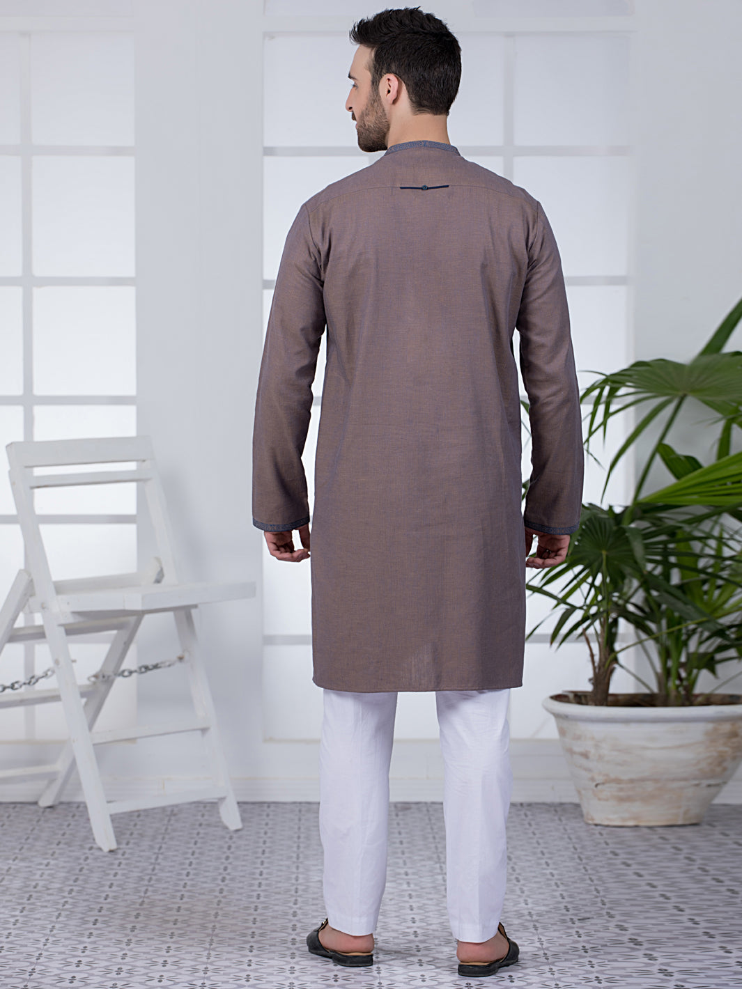 Brown Cotton Kurta - AL-K-1013