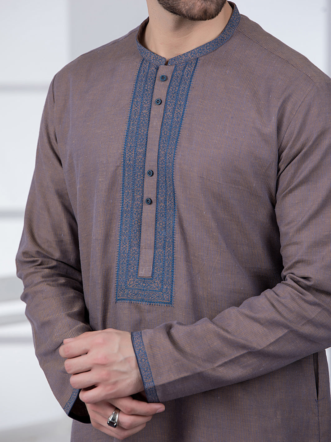 Brown Cotton Kurta - AL-K-1013