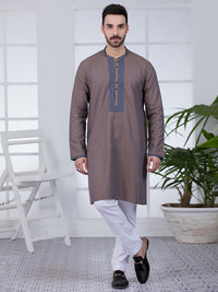 Brown Cotton Kurta - AL-K-1013