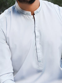 Light Blue Blended Kurta - AL-K-1017