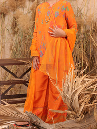 Orange Raw Silk 2 Piece Stitched - ALT-2PS-LKS-1017