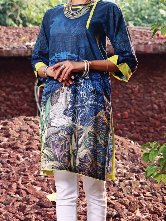 Teal Lawn Tunic - ALP-LK-1018