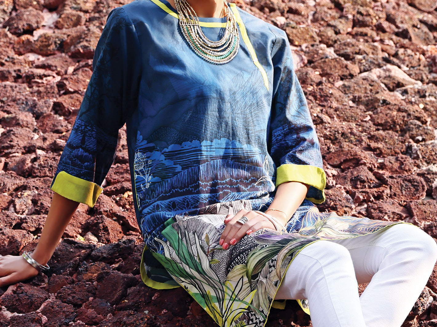 Teal Lawn Tunic - ALP-LK-1018